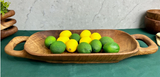 Teak Wood Rustic Handled Tray-Large
