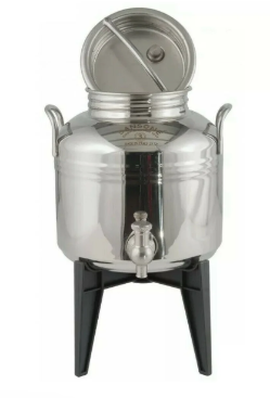 Sansone Italian Stainless Steel NSF Certified Fusti with Spigot & Stand, 3-Liter (0.79 Gallon)